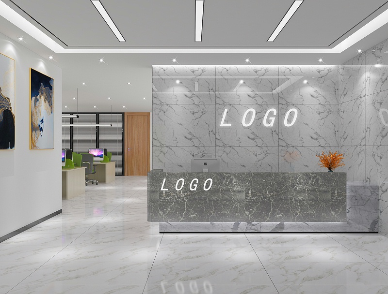 深圳辦公室裝修-前臺設(shè)計效果圖-文豐裝飾